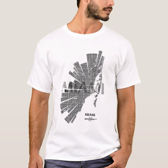 T-shirt Carte de Miami (Devant)