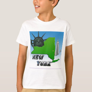 T-shirt Carte de New York, Statue de la Liberté, Monument