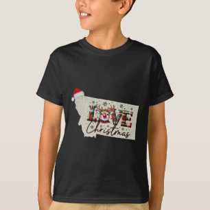 T-shirt Carte de Noël du Montana Xmas État Montana Noël