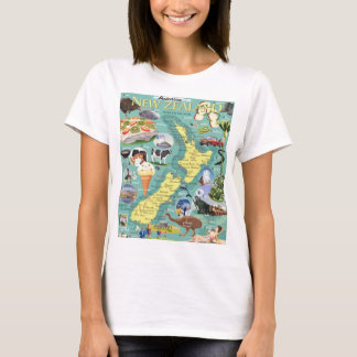 T-Shirt Carte de Nouvelle-Zélande