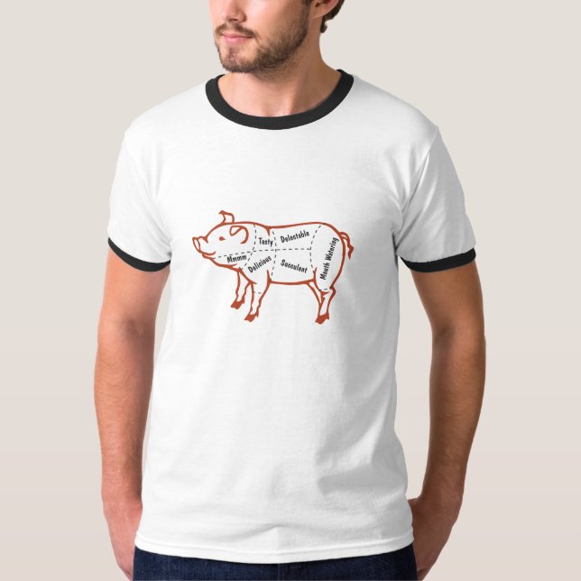 T-shirt Carte de porc délicieux (Devant)
