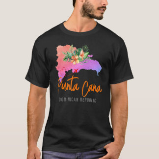T-shirt Carte de Punta Cana Correspondance Vacances Famill