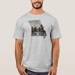 T-shirt Carte de Saint-Louis Missouri
