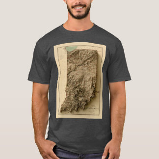 T-shirt Carte de secours de l'Indiana 1886 numériquement r