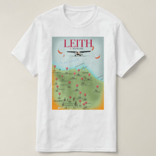 T-shirt Carte de style vintage de Leith Scotland