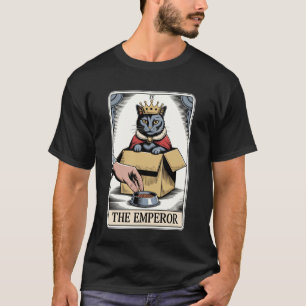 T-shirt Carte de tarot de chat L'Empereur Chat dans une bo