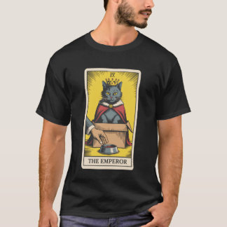 T-shirt Carte de tarot de chat L'Empereur Chat dans une bo