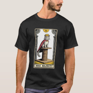T-shirt Carte de Tarot de Chat Sifflement Majesté Griffoir