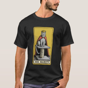 T-shirt Carte de Tarot de Chat Sifflement Majesté Griffoir