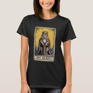 T-shirt Carte de Tarot de Chat Sifflement Sa Majesté Gratt