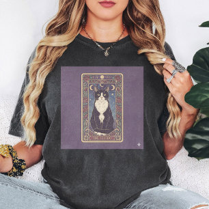 T-shirt Carte de tarot de chat smoking Rose céleste artist