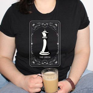 T-shirt Carte de tarot d'échecs La reine esthétique minima