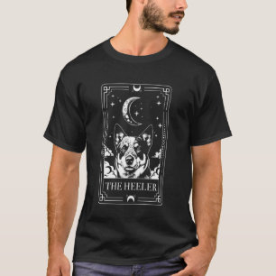 T-shirt Carte de tarot drôle de chien Blue Heeler bétail a