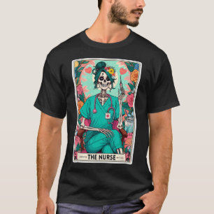 T-shirt Carte de Tarot infirmière drôle Skeleton Nurse Wit