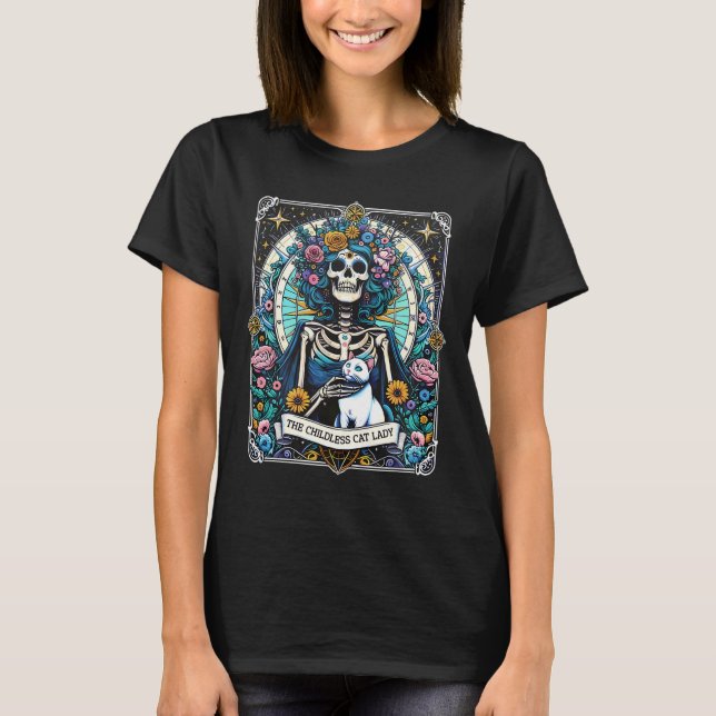 T-shirt Carte de Tarot Lady pour chats sans enfants Kamala (Devant)