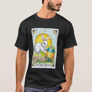 T-shirt Carte de tarot Lapin de Pâques joyeuses Printemps