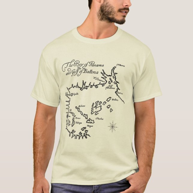 T-shirt Carte de trésor de pirate (2 dégrossis) (Devant)