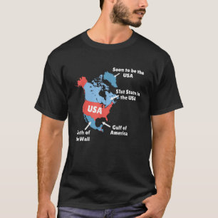 T-shirt Carte de Trump amusant USA Canada Groenland Golfe