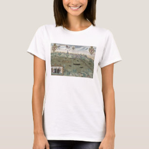 T-shirt Carte de Varsovie, de "Civitates Orbis Terrarum"