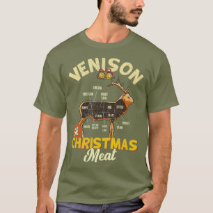 T-shirt Carte de viande de venison Le cerf de viande de No