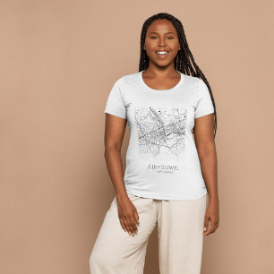 T-shirt Carte de ville de Allentown PA