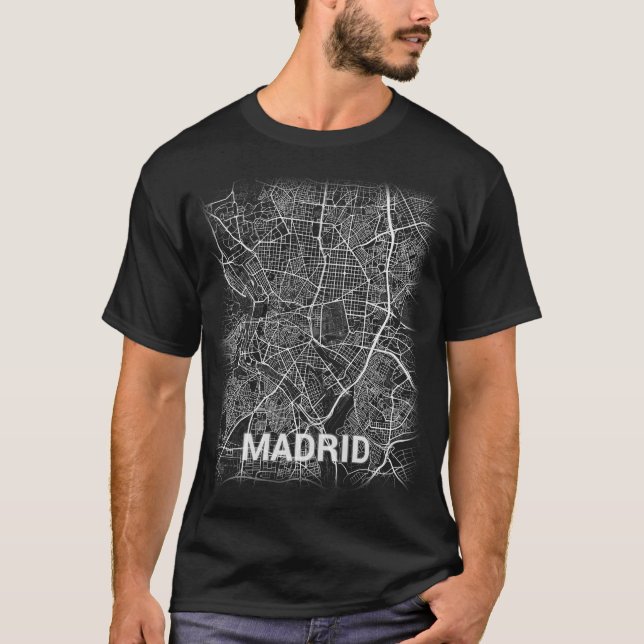 T-shirt Carte de ville de centro de Madrid (GROS (Devant)