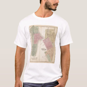 T-shirt Carte de ville de lac, et carte de Wabasha,