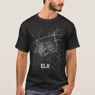 T-shirt Carte de ville d'Elx (GROS CARACTÈRES)