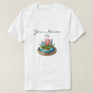 T-shirt Carte de ville personnalisée 