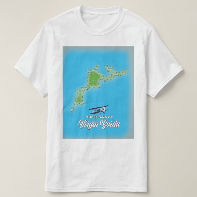 T-shirt Carte de Virgin Gorda (Design devant)