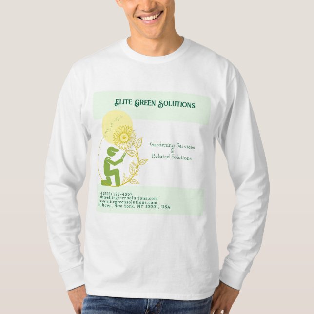 T-shirt Carte de visite de solutions de jardinage et de pa (Devant)