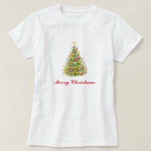 T-shirt Carte de vœux traditionnelle pour arbre de Noël