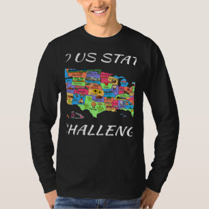 T-shirt Carte de voyage aux États-Unis Visite des 50 États