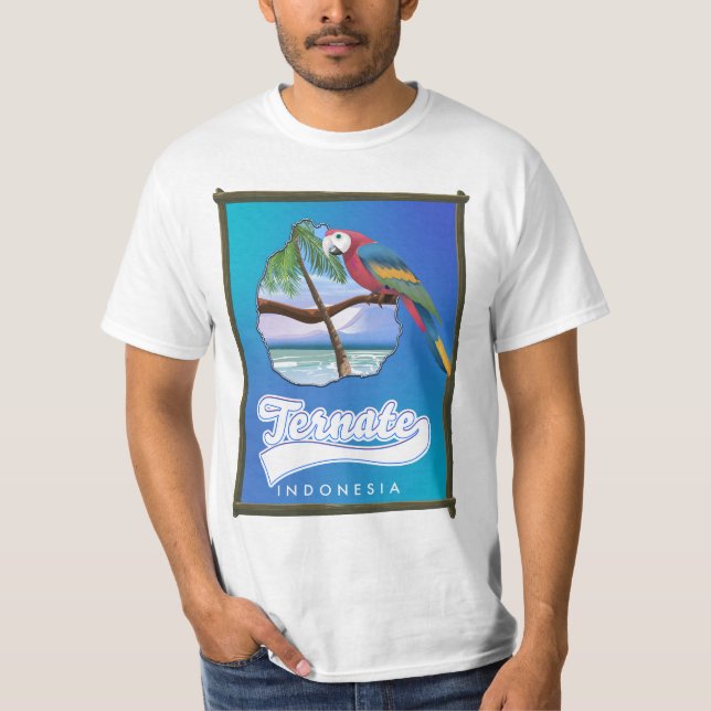 T-shirt Carte de voyage de Nias Island Indonésie (Devant)