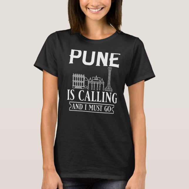 T-shirt Carte de voyage Pune India City Skyline (Devant)