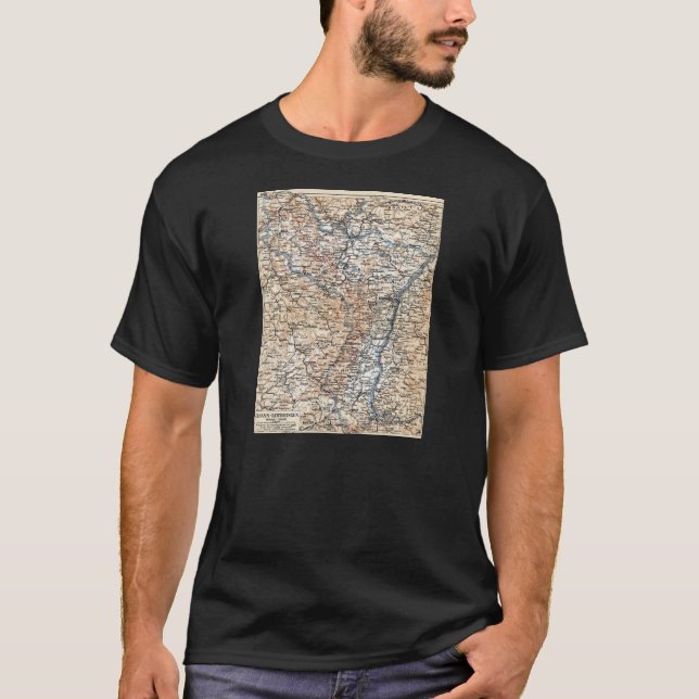 T-shirt Carte d'Elsass Lothringen (Devant)