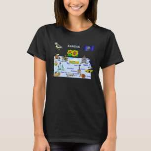 T-shirt Carte des attractions touristiques de l'état de Ka