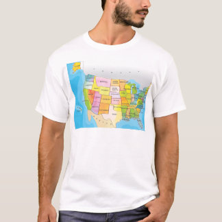 T-shirt Carte des États des États-Unis