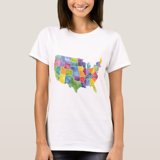 T-shirt Carte des Etats-Unis (Devant)