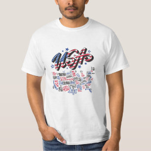 T-shirt Carte des États-Unis d'Amérique