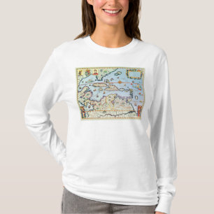 T-shirt Carte des îles des Caraïbes