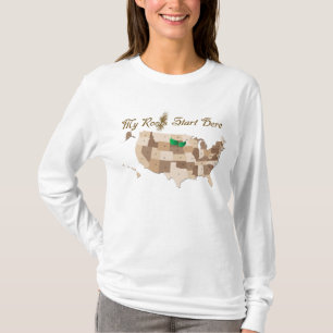 T-shirt Carte des racines de chemises patrimoniales