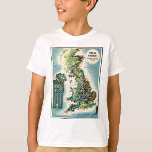 T-shirt Carte des ressources de la Grande-Bretagne vintage
