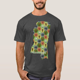 T-shirt Carte des ressources du jeu de société Mississippi