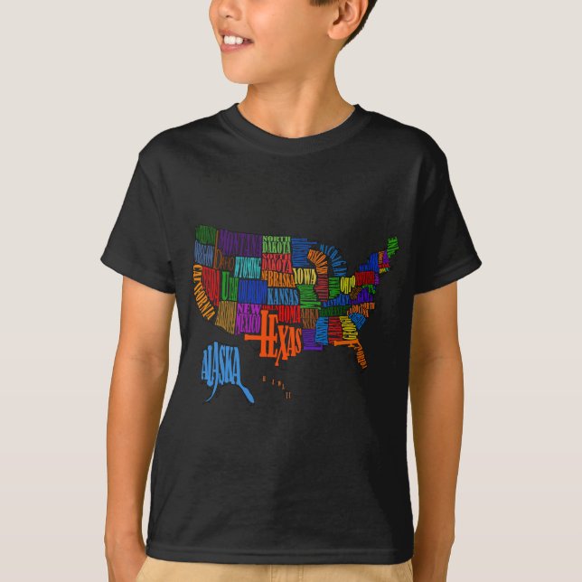 T-SHIRT CARTE DES USA (Devant)
