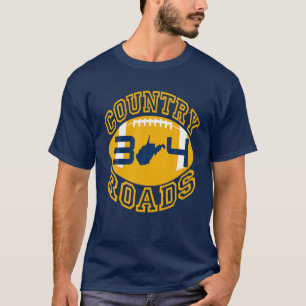 T-shirt Carte d'état des routes de football de Virginie-O