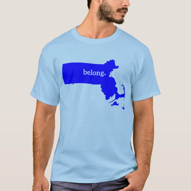 T-shirt Carte d'état du Massachusetts Belong (Devant)