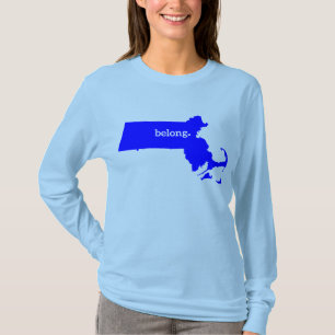 T-shirt Carte d'état du Massachusetts Belong