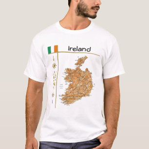 T-Shirt Carte d'Irlande + Drapeau + Titre