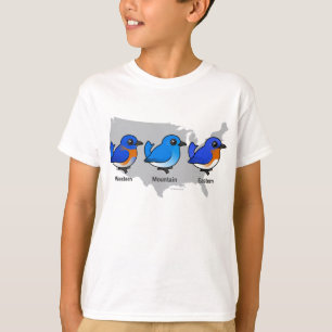 T-shirt Carte d'oiseau bleu